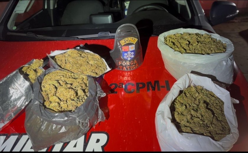 PM apreende mais de três quilos de maconha durante ação em Paripueira