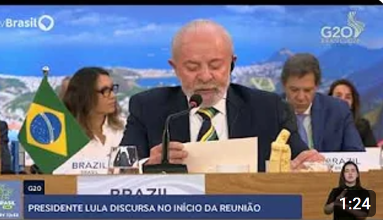 Presidente Lula discursa na abertura do G20