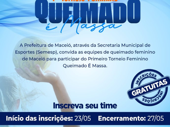 Secretaria de Esporte abre inscrição para o 1º Torneio Feminino Queimado é Massa