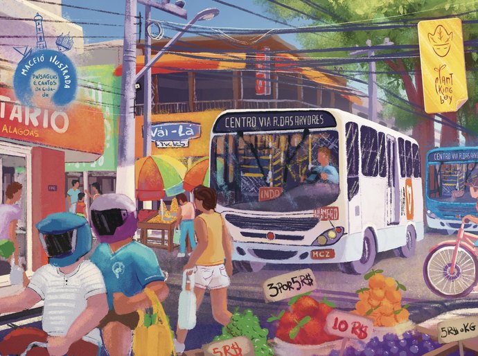 Projeto de ilustrador alagoano transforma Maceió em arte