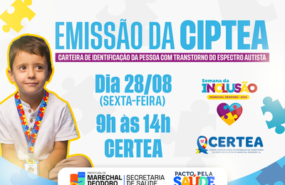 Prefeitura de Marechal Deodoro promove ação de emissão da Carteira da Pessoa com Transtorno do Espectro Autista
