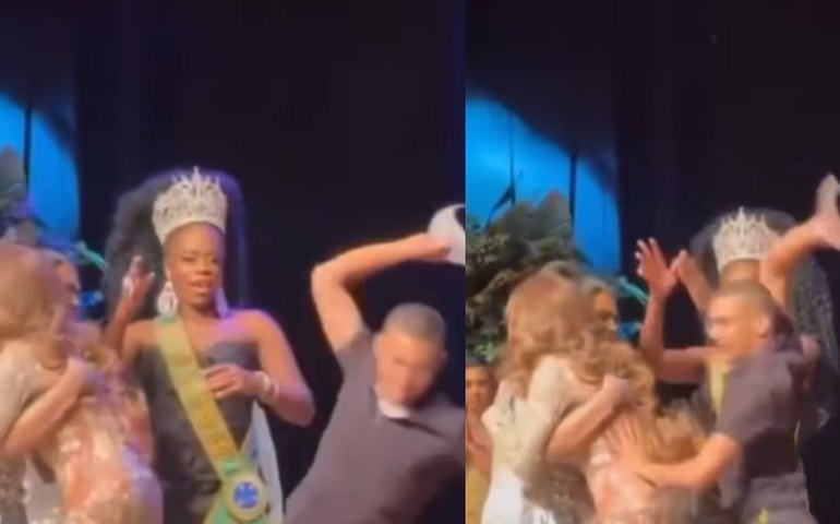 Marido não aceita resultado, invade palco e tenta impedir coroação do Miss Gay Mato Grosso