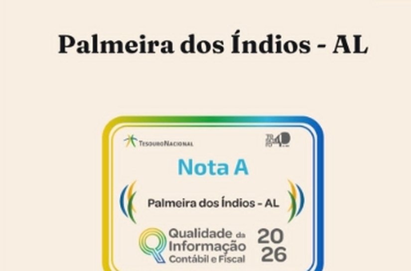 Palmeira conquista nota A do Tesouro Nacional e se destaca entre os melhores municípios de Alagoas