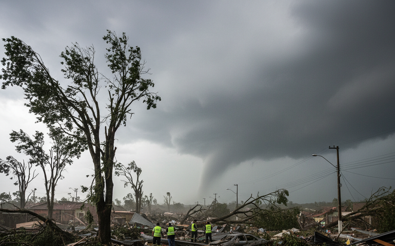 Tornado causa destruição e deixa rastro de prejuízos no Paraná