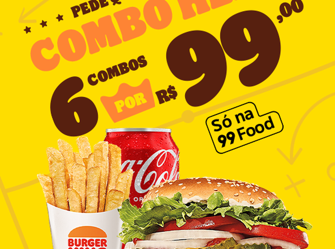 99Food e Burger King® entregam o hexa para os brasileiros