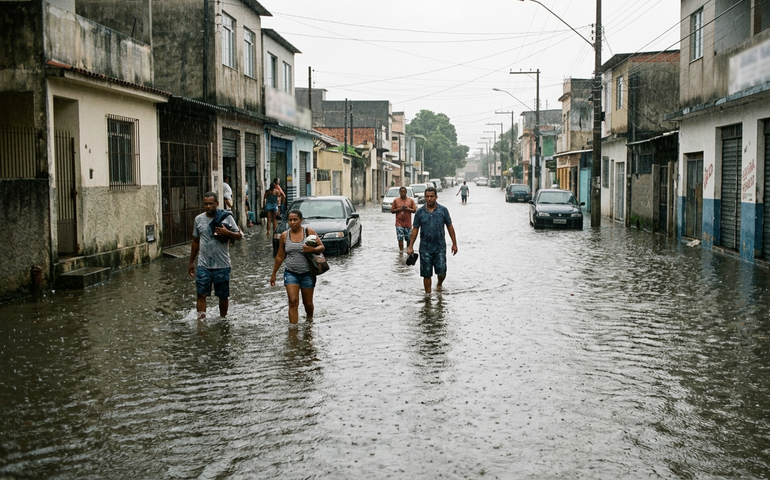 Chuva forte atinge Bangu e bairros da Zona Oeste do Rio neste sábado