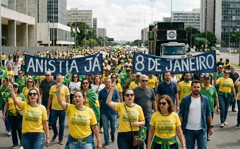 Direita pede anistia para condenados do 8 de janeiro em ato no 1º de Maio