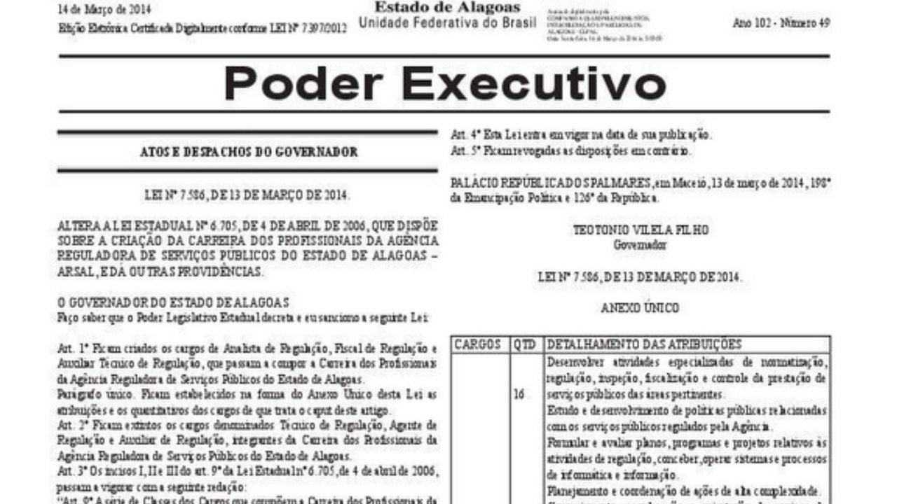Sancionada lei que cria cargos na Arsal