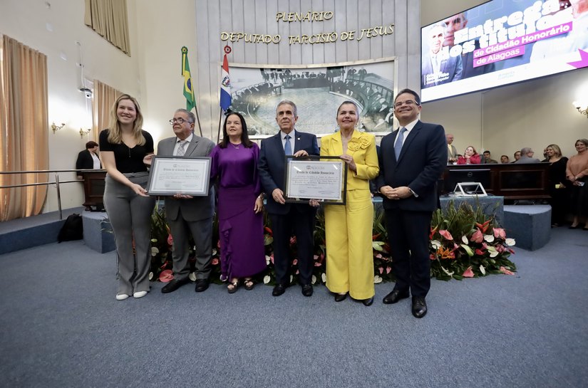 Fátima Canuto prestigia entrega dos títulos de Cidadão Honorário de AL ao médico Renato Rezende e ao desembargador Orlando Rocha