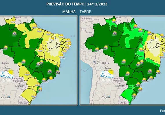 Noite de Natal pode ser chuvosa na maior parte do país