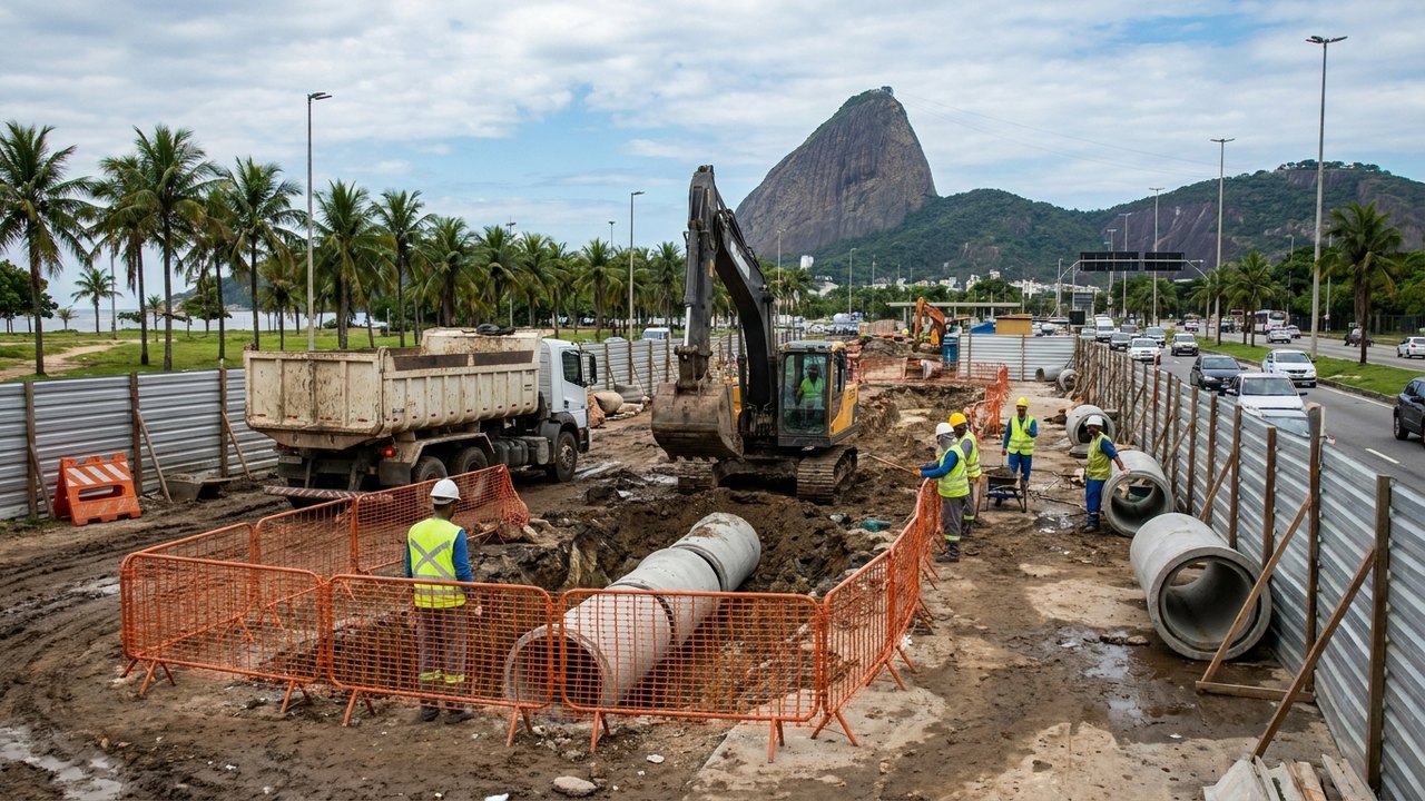 Contra alagamentos no Aterro do Flamengo, prefeitura inicia obras em sistema de drenagem