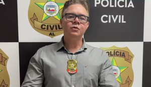 O Delegado Fernando Lustosa falou sobre a operação e a prisão do foragido. Foto: Reprodução/PC-AL.