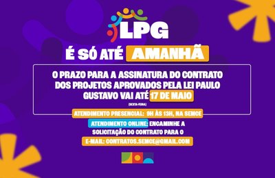 Prazo para assinatura do termo da Lei Paulo Gustavo termina nesta sexta