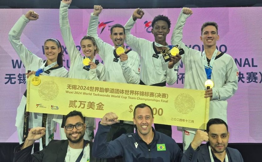 Brasil é bicampeão por equipes na Copa do Mundo de taekwondo na China