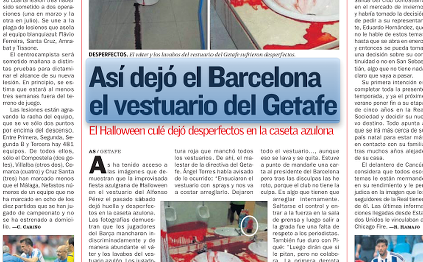 Jogadores do Barcelona causam estragos no vestiário do Getafe