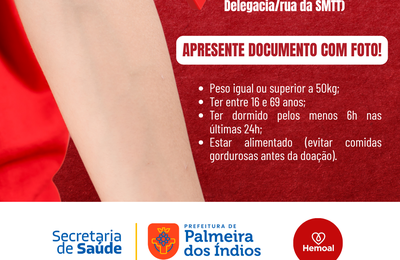 Secretaria de Saúde promove ação para coletas de sangue em parceria com o Hemoal