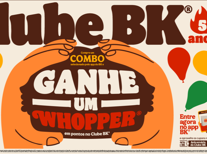 Clube BK® celebra 5 anos no mês do consumidor com um ano de Whopper® e ofertas especiais