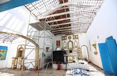 Prefeitura de Marechal avança com obras de revitalização da Praça e da Igreja São José, na Poeira 