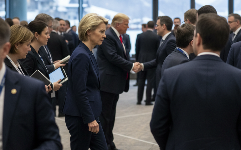UE descarta encontro entre Von der Leyen e Trump em Davos e avalia retaliação tarifária