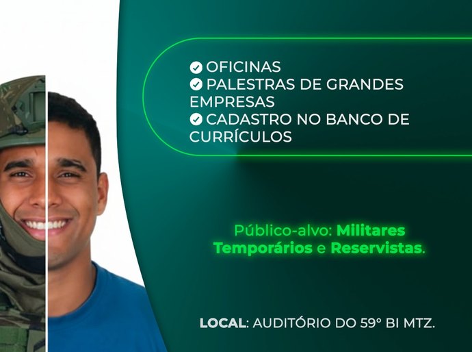 59º BI Mtz promove 1ª Feira de Empregabilidade para ex-militares temporários