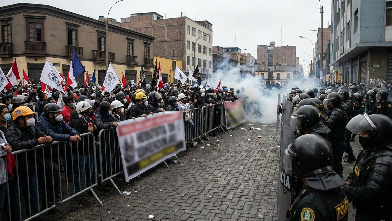 No Peru, manifestantes confrontam polícia contra pedido de Fujimori para legislar por decreto