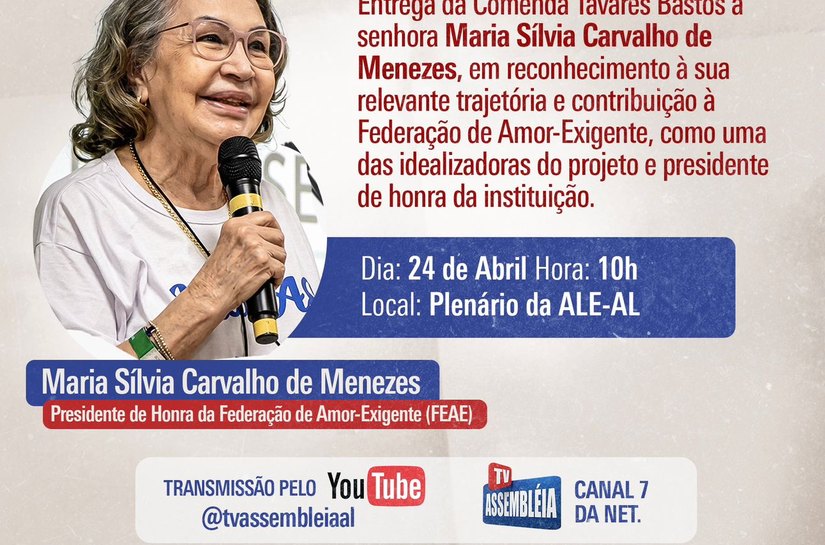 Sessão solene da ALE homenageia filantropa Mara Sílvia com a Comenda Tavares Bastos