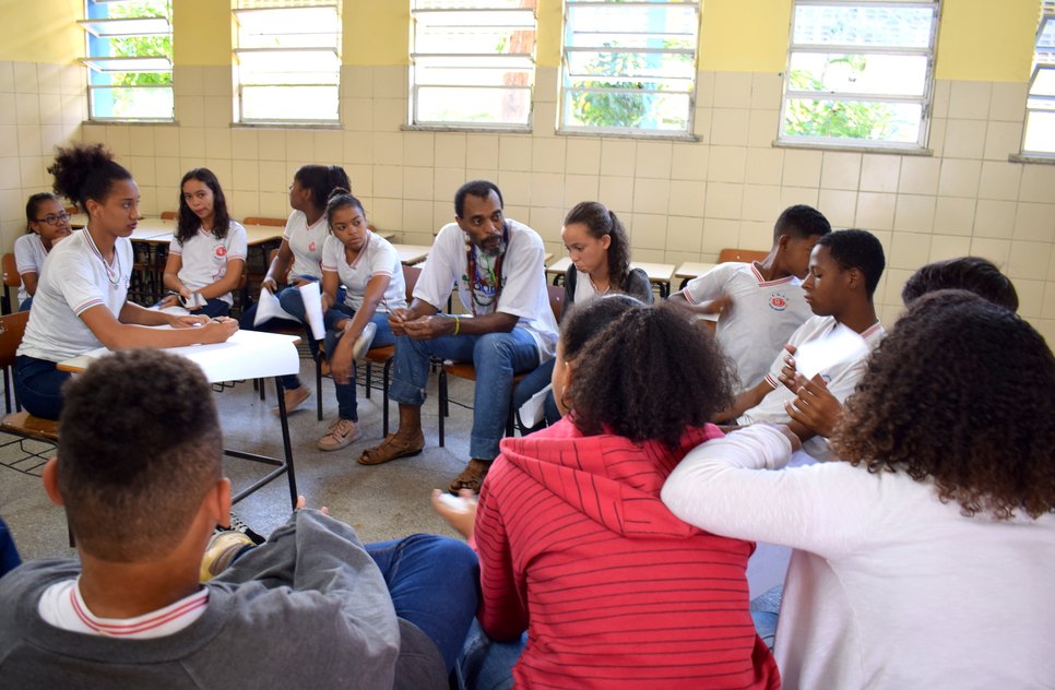 reunião com estudantes