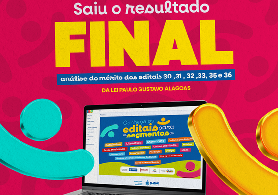 Secult divulga resultado final da análise do mérito dos editais de audiovisual da Lei Paulo Gustavo Alagoas
