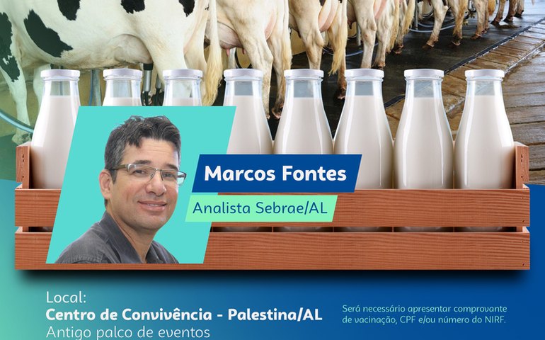 Sebrae promove palestra ‘Como Produzir Mais Leite’ nos municípios de Palestina e Chã Preta