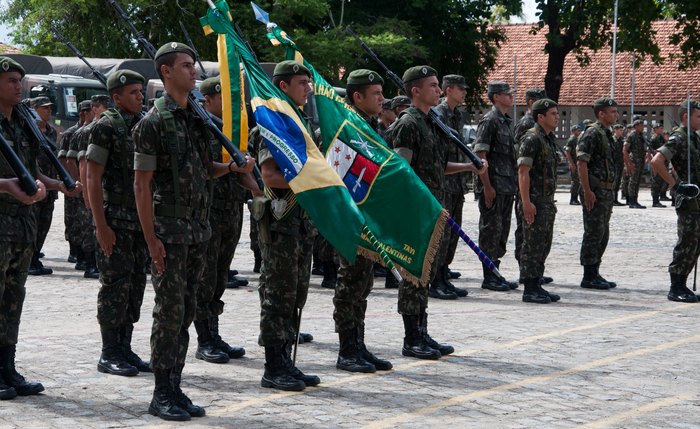 Militares do 59º BIMtz durante comemoração dos 370 anos do Exército