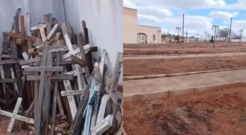 Limpeza em cemitério tira cruzes e deixa coveiro sem saber "quem é quem"
