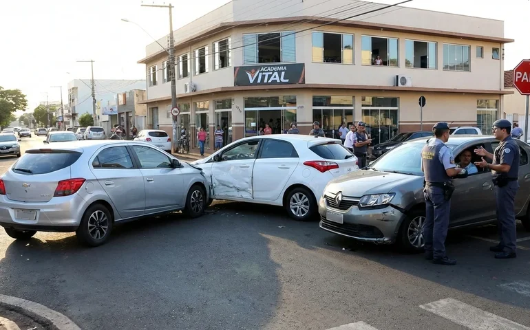 Engavetamento com três carros é registrado em Arapiraca; condutores apresentam versões conflitantes