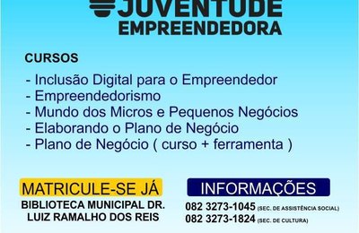Programa Juventude Empreendedora está com inscrições abertas em Coruripe