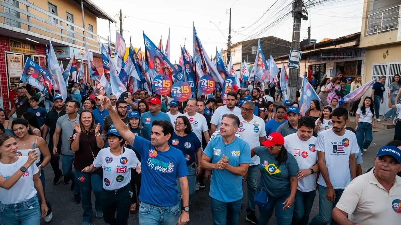 Ao lado de Lelo Maia e Fátima Santiago, Renan Filho percorre ruas do Santos Dumont