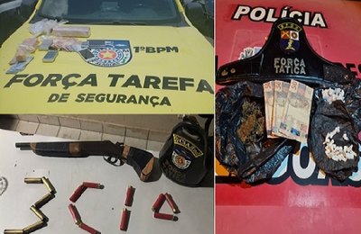 PM registra diversas apreensões de armas e drogas na Grande Maceió