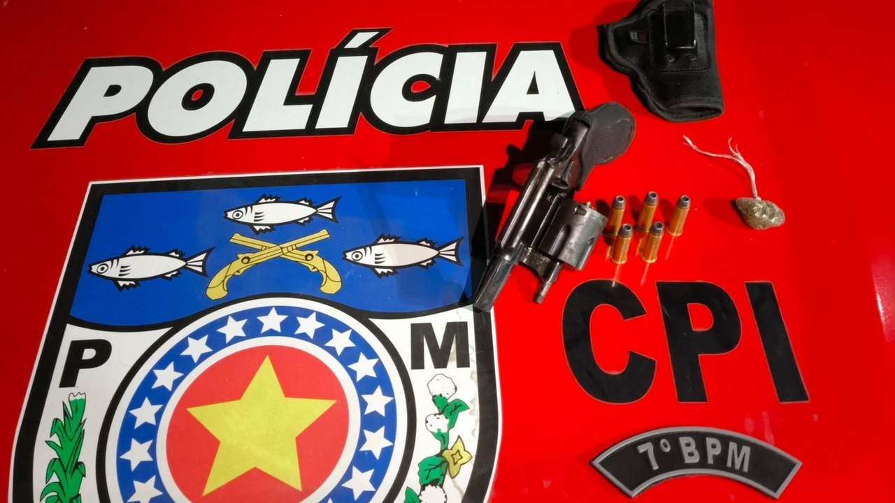Polícia Militar apreende arma de fogo ao atender ocorrência em Olho d’Água das Flores