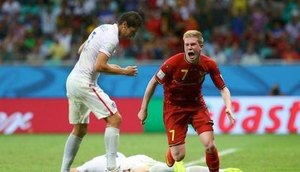 Kevin De Bruyne marcou o primeiro gol da Bélgica, em Salvador Getty Images