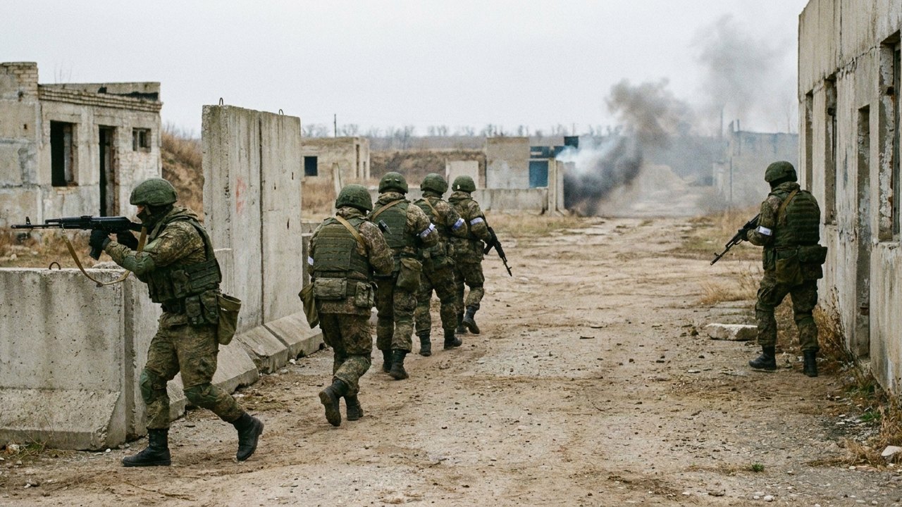 Militares russos treinam habilidades de assalto na região de Zaporozhie