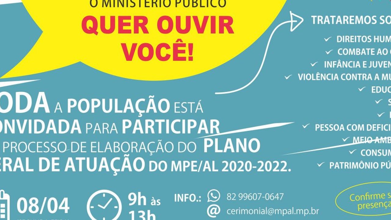 MPE/AL prepara plano de atuação e promoverá audiências públicas para ouvir população sobre demandas sociais