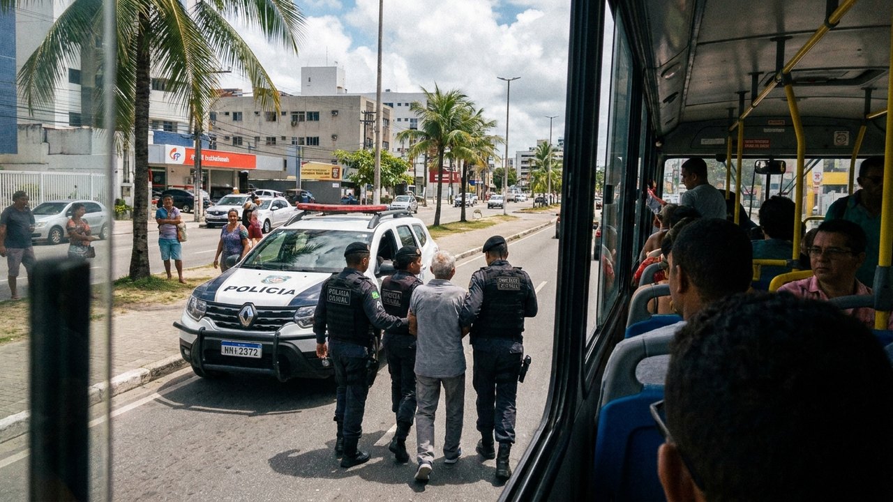 Idoso é preso suspeito de importunação sexual contra adolescente dentro de ônibus em Maceió