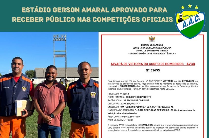 Gerson Amaral tem laudos aprovados para jogos com público da Copa Alagoas e do Estadual Série B 2022