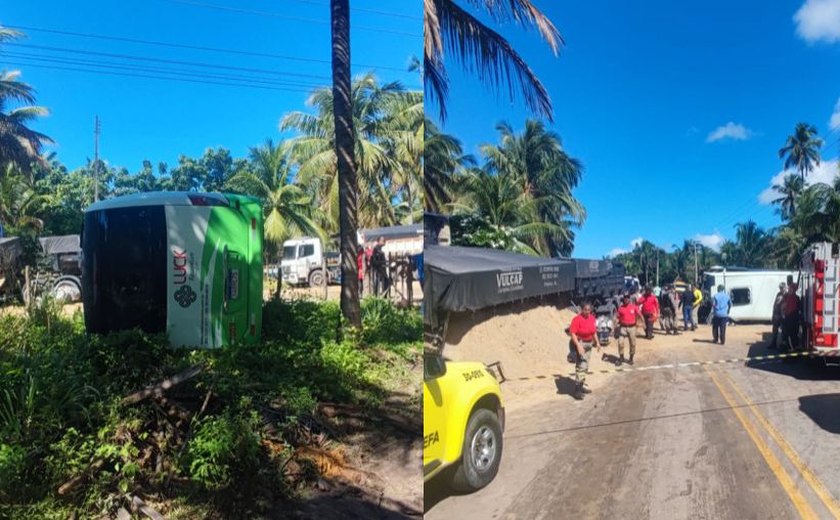 Morte e vários feridos em acidente na AL-101 Sul; condutor da caçamba é levado à delegacia