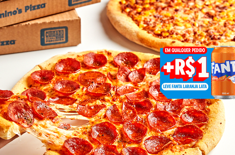 Domino’s adiciona Fanta Laranja ao pedido por +R$1