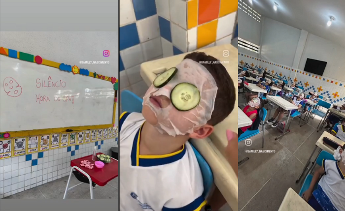 Professora de Arapiraca promoveu o "spa day" para os alunos