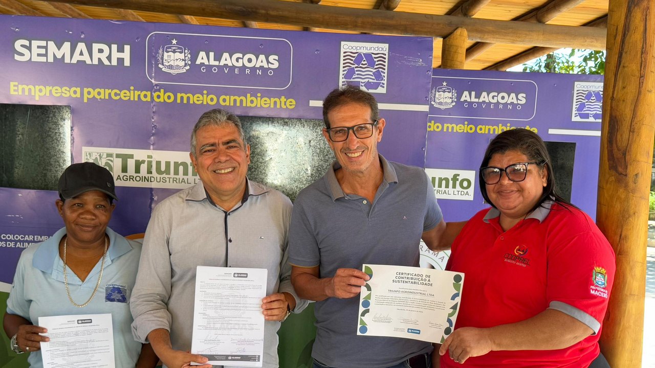 Parceria entre Secretaria do Meio Ambiente e Usina Triunfo fortalece cooperativas de catadores em Alagoas
