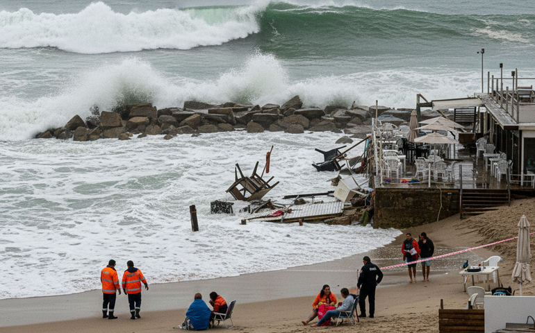 Onda gigante de até 6 metros deixa um morto e dezenas de feridos na Argentina