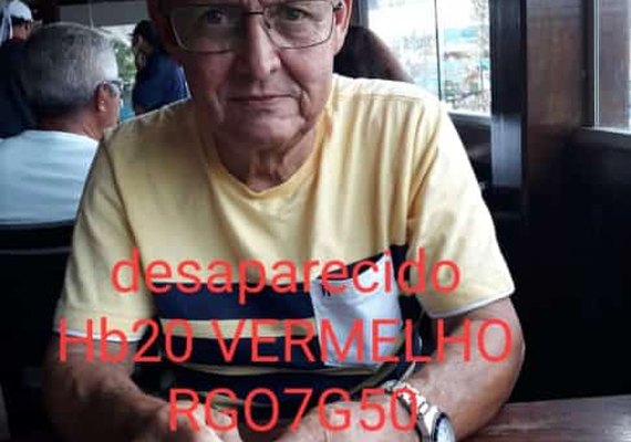 Família procura idoso que sumiu em um HB20 vermelho na manhã de ontem