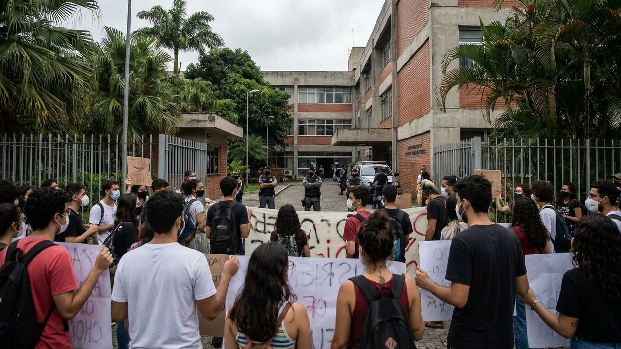 Estudantes protestam contra desativação de alojamento estudantil da Fiocruz em Jacarepaguá