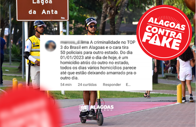 É falso que a criminalidade voltou a crescer em Alagoas
