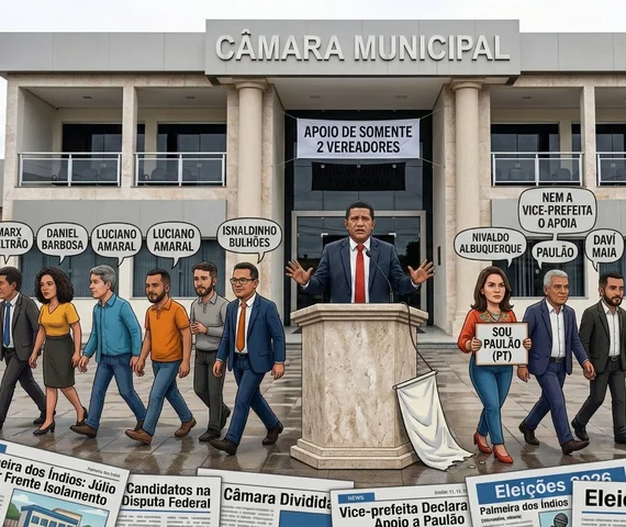 Júlio Cezar enfrenta isolamento político em Palmeira dos Índios na disputa pela Câmara Federal; 11 de 15 vereadores já declararam apoio a outros candidatos e nem a vice-prefeita da tia dele o apoia